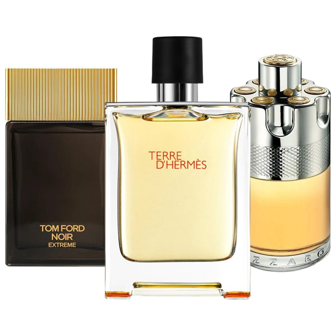 3 Perfume Set: Terre de’Herme, Azzaro Wanted,yTom Ford Noir Extreme 100ml