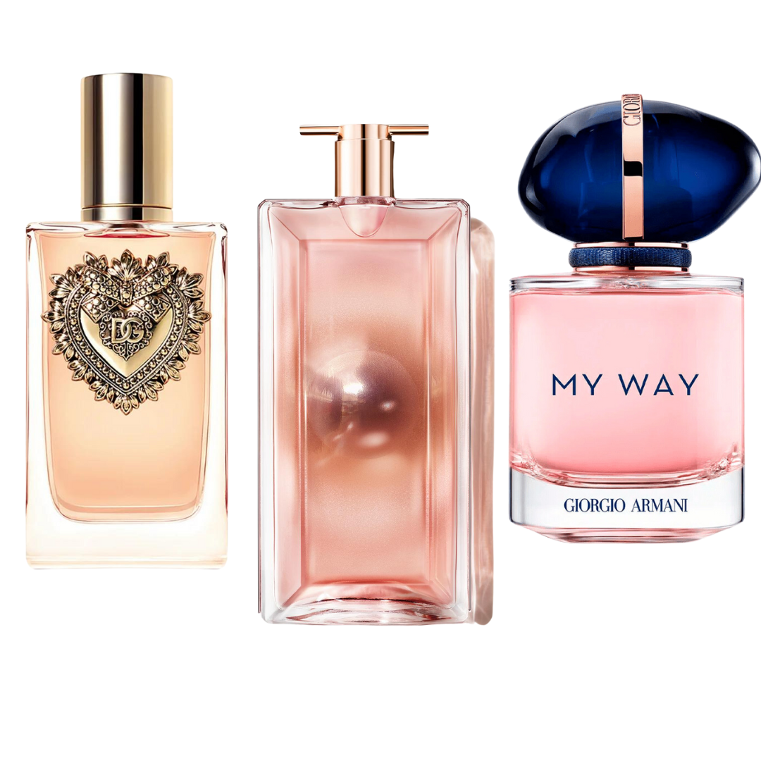 3 Perfume Set: Dolce & Gabanna Devotion, My Way Giorgi Armani, y Lancôme Idôle 100ml